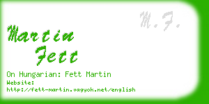 martin fett business card